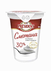 Сметана President 30% 350 гр