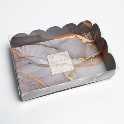 Коробка для пирожных 30 см*20 см*8 см "Мрамор"