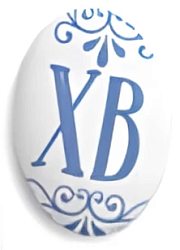 Сахарный медальон "ХВ голубой" 3,5 см*2,5 см 1 шт