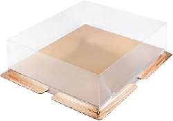 Коробка для торта 23,5 см*23,5 см*14 см золото "Премиум"