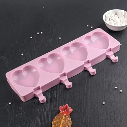 Форма для мороженого, 4 ячейки "Эскимо сердце"